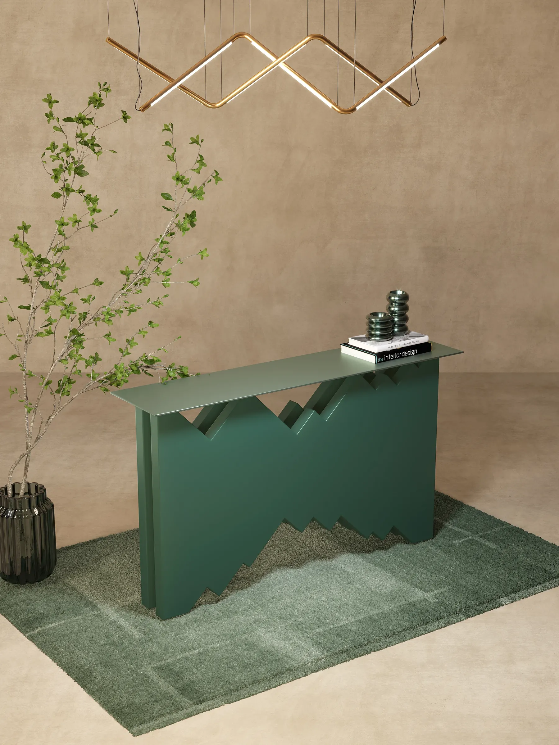 Mountain View Console in matte PU finish, studio view
